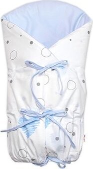 Baby Nellys Klasická retro zavinovačka LALLY šněrovací s výplní, I love Boy, modrá / bílá