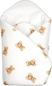 Baby Nellys Novorozenecká bavlněná zavinovačka, Míša - bílá s potiskem