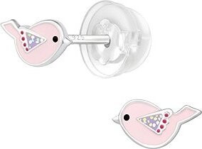 4SILVER Vtáčik premium ružový, puzetové, silikón (Ag 925/1000, 0,1 g)