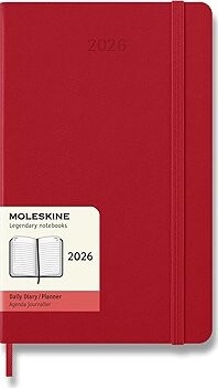 MOLESKINE 2026 L denný, tvrdé dosky, červený