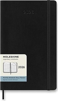 MOLESKINE 2026 L mesačný, mäkké dosky, čierny