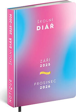 NOTIQUE školský ružový (september 2025 – december 2026), 9,8 × 14,5 cm