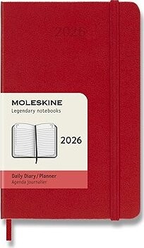 MOLESKINE 2026 S denný, tvrdé dosky, červený