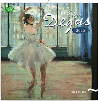 NOTIQUE Edgar Degas 2026 poznámkový, 30 × 30 cm