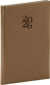 NOTIQUE Essenza 2026 týždenný, oriešok, 15 × 21 cm