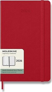 MOLESKINE 2026 L týždenný, tvrdé dosky, červený