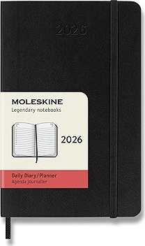 MOLESKINE 2026 S denný, mäkké dosky, čierny