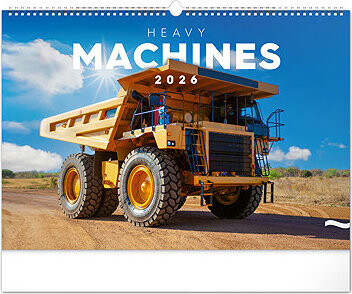 NOTIQUE Stavebné stroje 2026, 48 × 33 cm