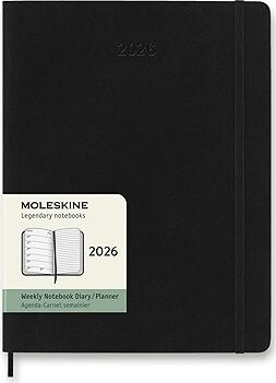 MOLESKINE 2026 XL týždenný, mäkké dosky, čierny