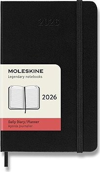 MOLESKINE 2026 S denný, tvrdé dosky, čierny