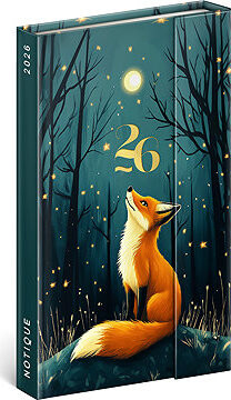 NOTIQUE týždenný magnetický Líška 2026, 13 × 21 cm