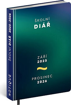 NOTIQUE školský zelený (september 2025 – december 2026), 9,8 × 14,5 cm