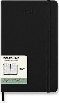 MOLESKINE 2026 L vertikálny týždenný, tvrdé dosky, čierny