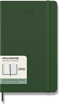 MOLESKINE 2026 L týždenný, tvrdé dosky, zelený