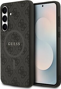 Guess PU Leather 4G Colored Ring MagSafe Zadný Kryt na Samsung Galaxy S25 FE Black
