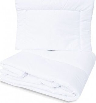 Baby Nellys Peřinka a polštář do postýlky 120 × 90 + 40 × 60 bílá, bavlna