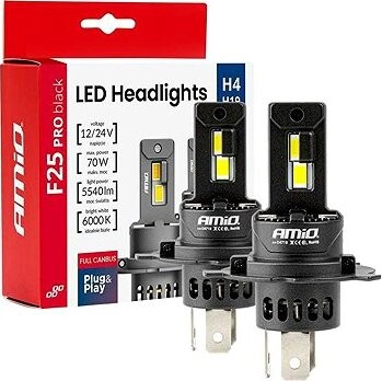 AMIO LED žárovka H4 12/24V 5540 lm, 2 ks