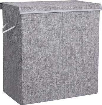 Songmics Kôš na triedenú bielizeň textilný 142 l svetlosivý