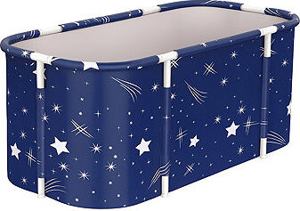 Aga Skladacia prenosná vaňa 120 × 60 × 50 cm tmavo-modrá