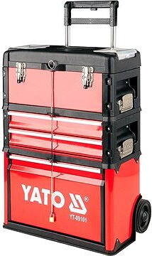 YATO Box na náradie pojazdný 3 sekcie, 2 zásuvky YT-09101
