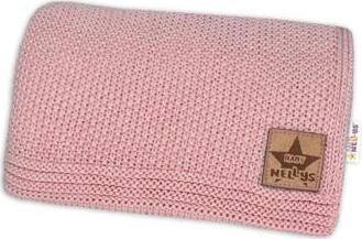 Baby Nellys Dečka pletená BASIC 80 × 90 cm, starorůžová / pudrová