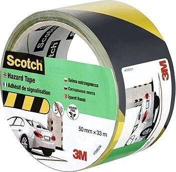 Scotch Lepiaca páska na bezpečnostné označenie, 50 mm × 33 m, čierno-žltá