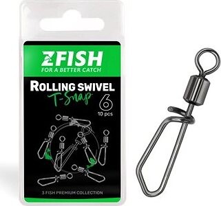 Zfish Obratlík Rolling swivel with T Snap Veľkosť 16, 10 kg 10 ks