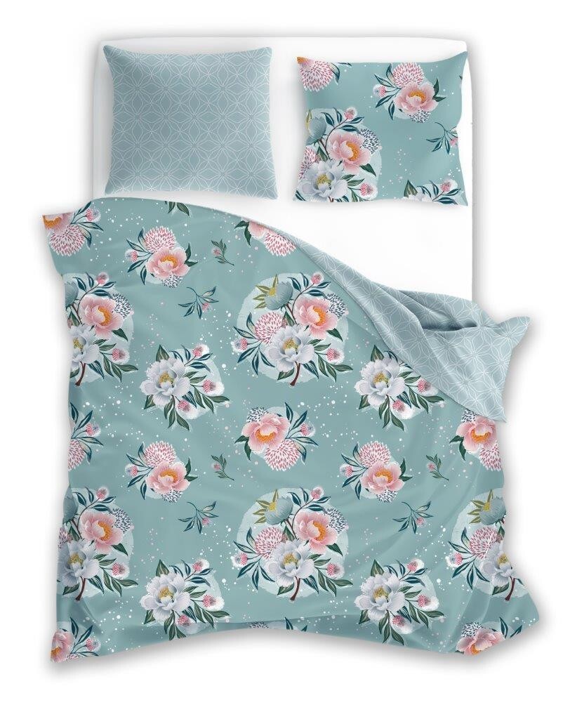 Bavlněné povlečení Flovery 007 220x200 cm +2x 70x80 cm modré