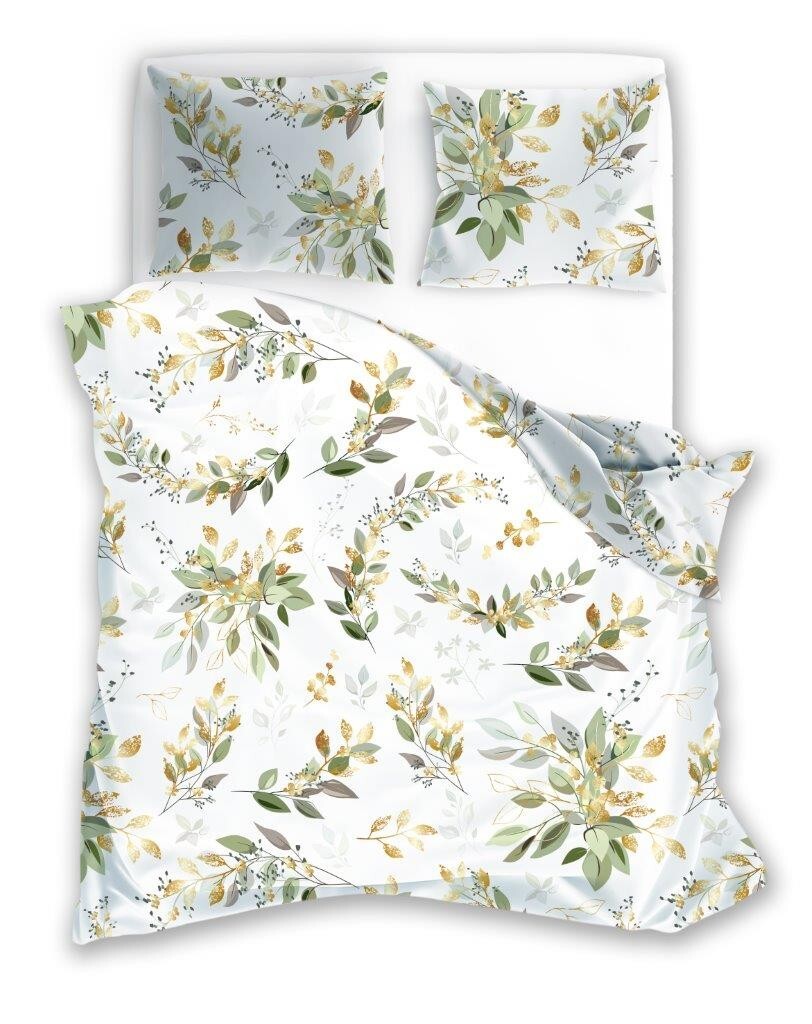 Bavlněné povlečení Flovery 008 220x200 cm +2x 70x80 cm bílé