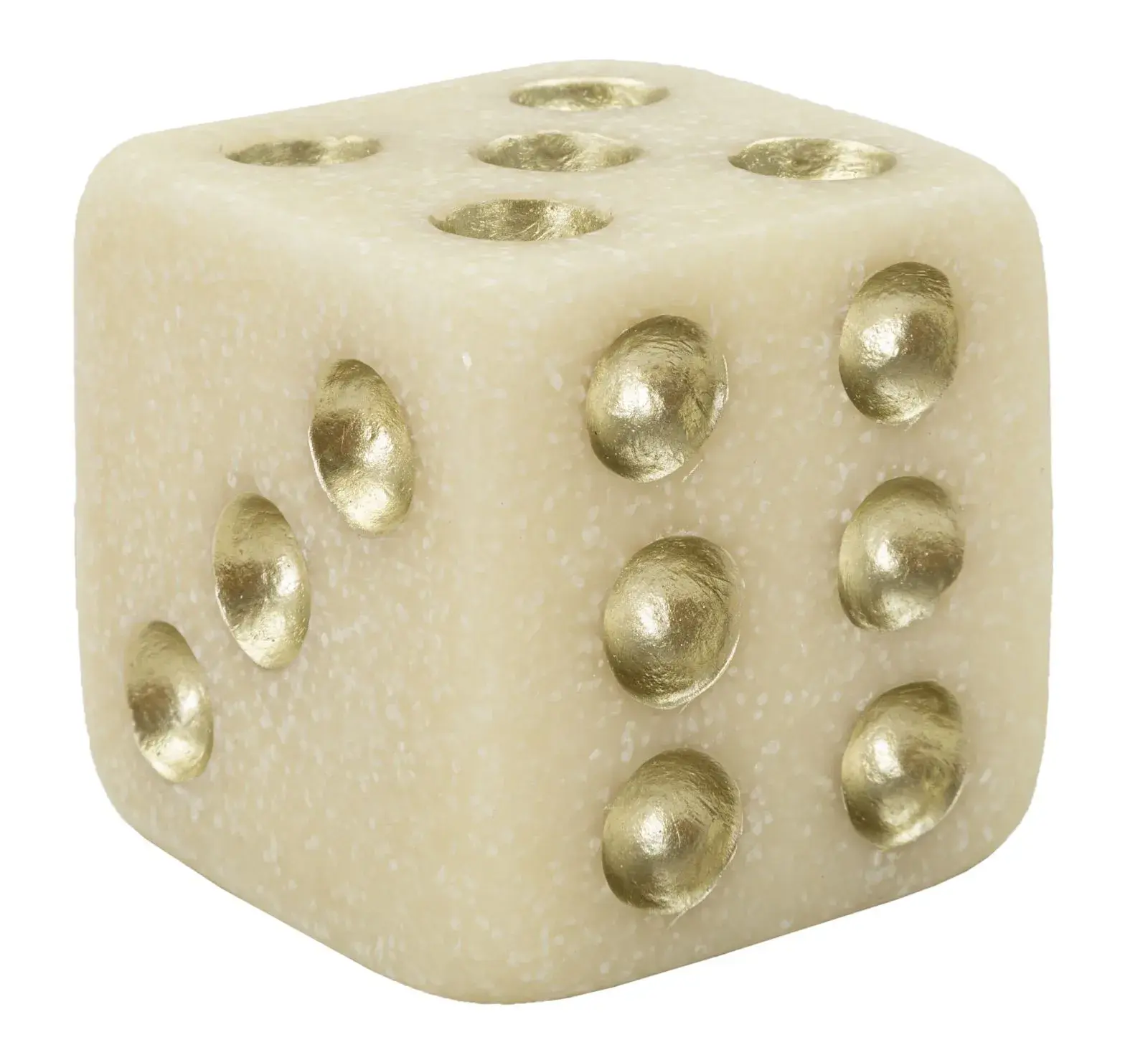 Dekorativní doplněk Dice 8 cm bílý/zlatý