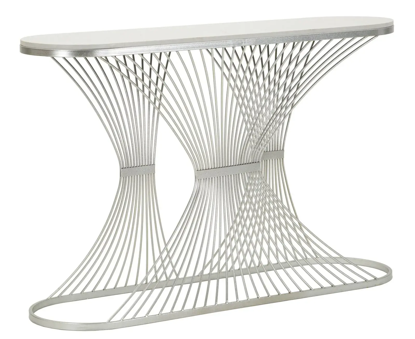 Konzolový stolek Stripe 120 cm stříbrný/mramor