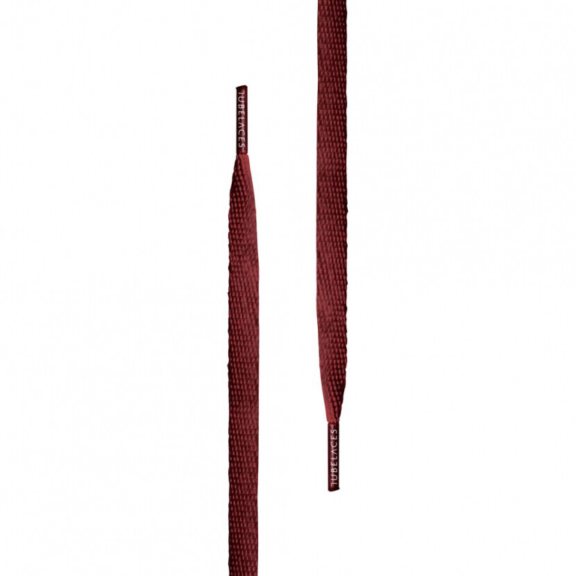 Šnúrky do topánok Tubelaces Flat - tmavo červené,
