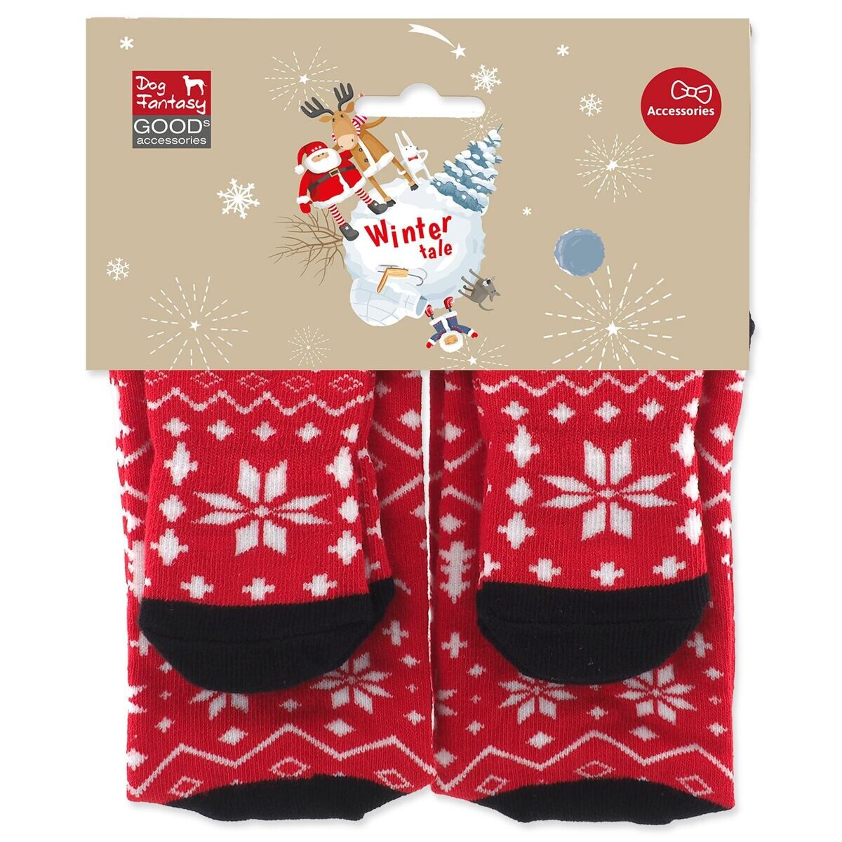 Ponožky Dog Fantasy Winter Tale Vánoční pro páníčka i mazlíčka, 36cm a 11cm