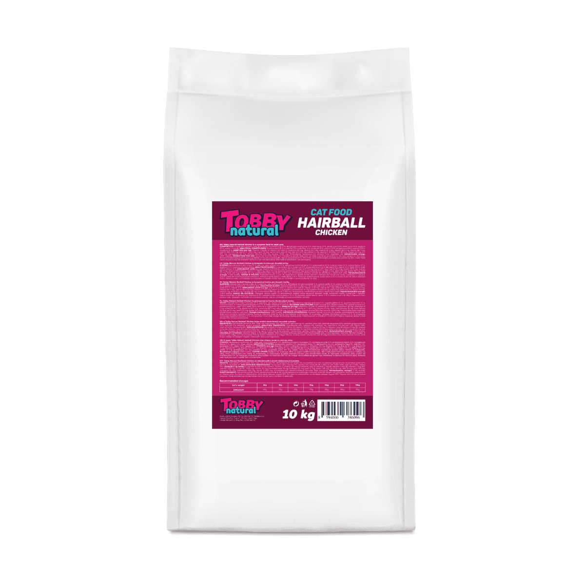 Tobby Natural Cat Hairball Chicken - 10kg