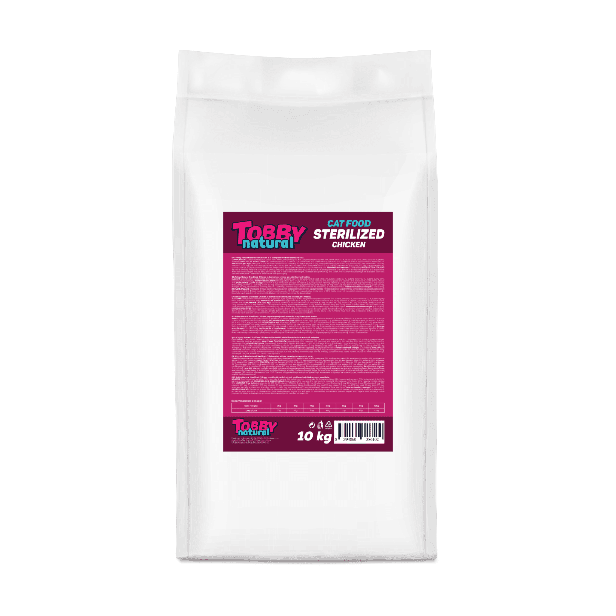 Tobby Natural Cat Sterilized Chicken - 10kg