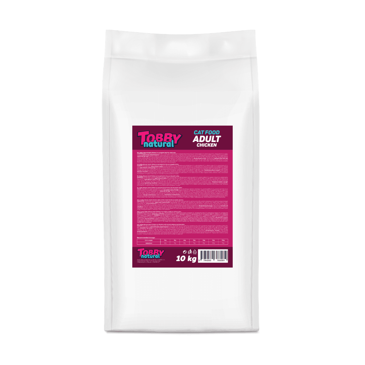 Tobby Natural Cat Adult Chicken - 10kg