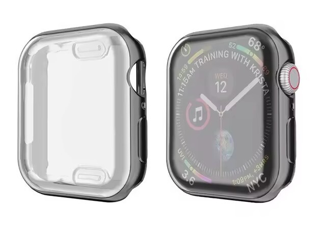 Silikónový kryt pre Apple Watch, 44mm - čierny