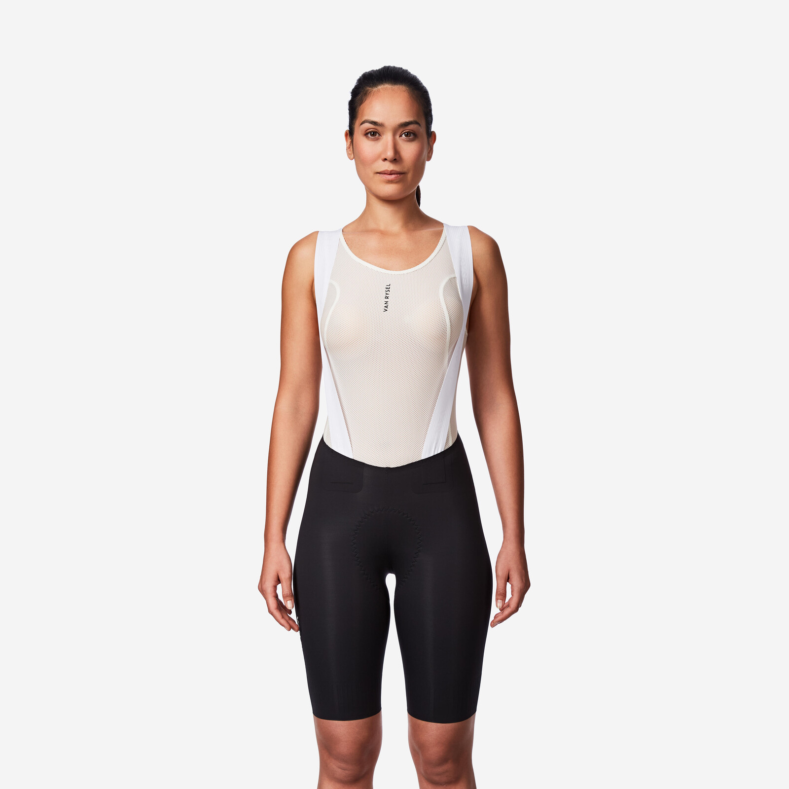 Dámske šortky s trakmi RCR-R 2 na cestnú cyklistiku čierne