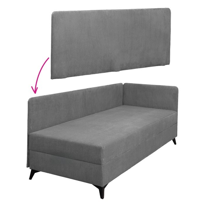KONDELA Isib bočnica k jednolôžkovej posteli (váľande) tmavosivá