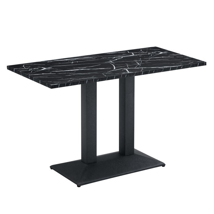 KONDELA Rinaldo Typ 2 jedálenský bistro stôl 120x60 cm čierny mramor / čierna