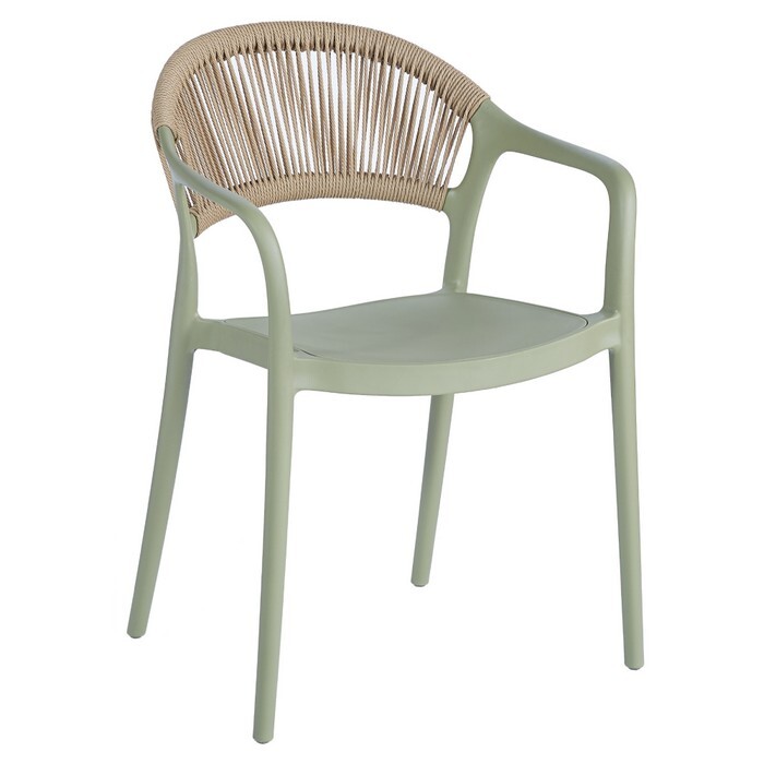 KONDELA Lexton záhradná stolička zelená / béžová