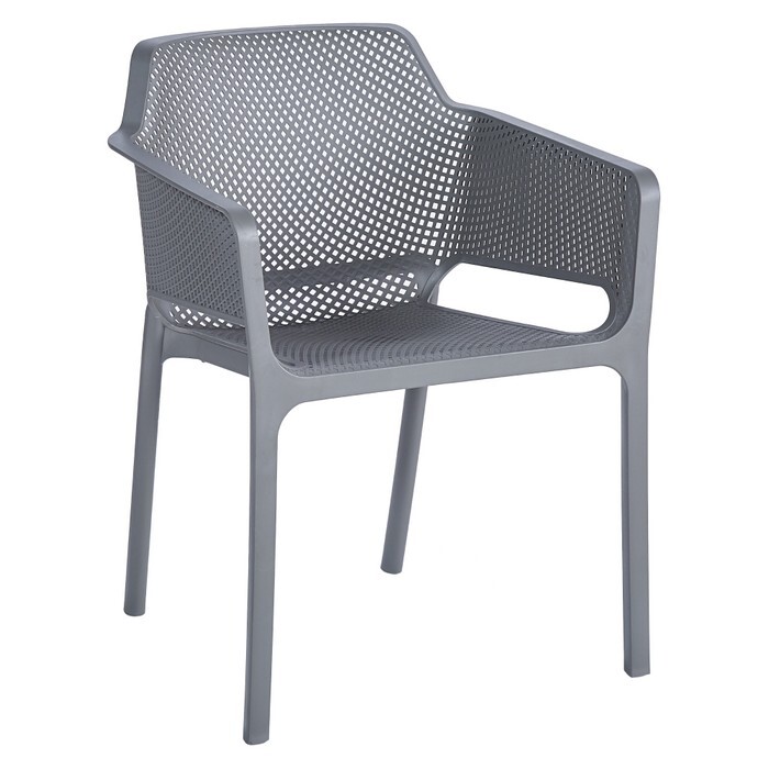 KONDELA Lavton záhradná stolička sivá