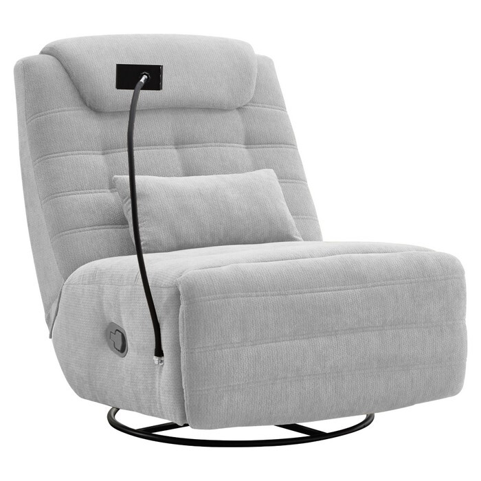 KONDELA Umbro otočné hojdacie kreslo svetlosivá