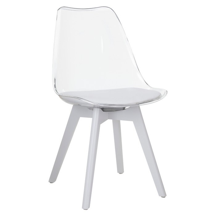 KONDELA Bali 3 New jedálenská stolička transparentná biela / biela