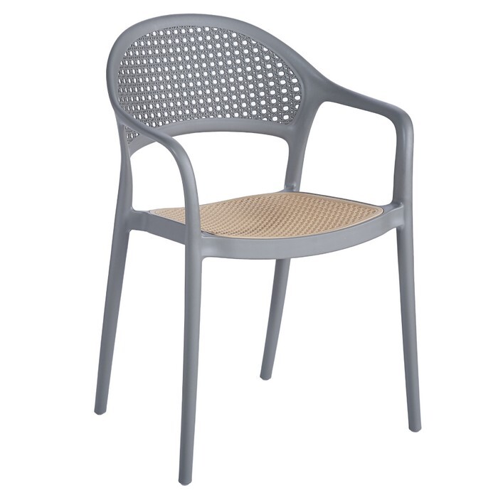 KONDELA Ladis záhradná stolička sivá / béžová