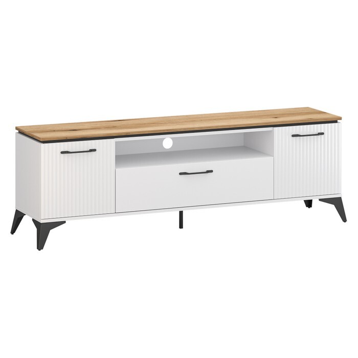 KONDELA Velis 2D1S/170 tv stolík biela / dub evoke