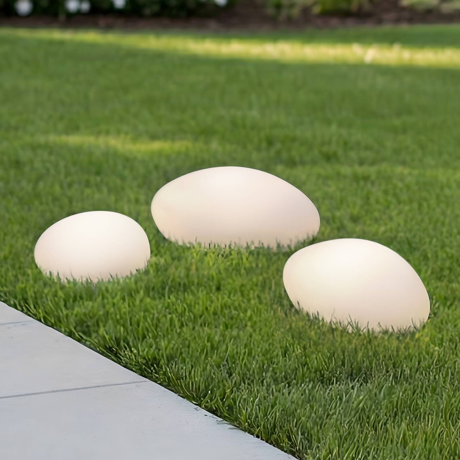 Lindby LED solárne dekoratívne svietidlo Liedra, sada 3 ks, RGBW, stmievateľné