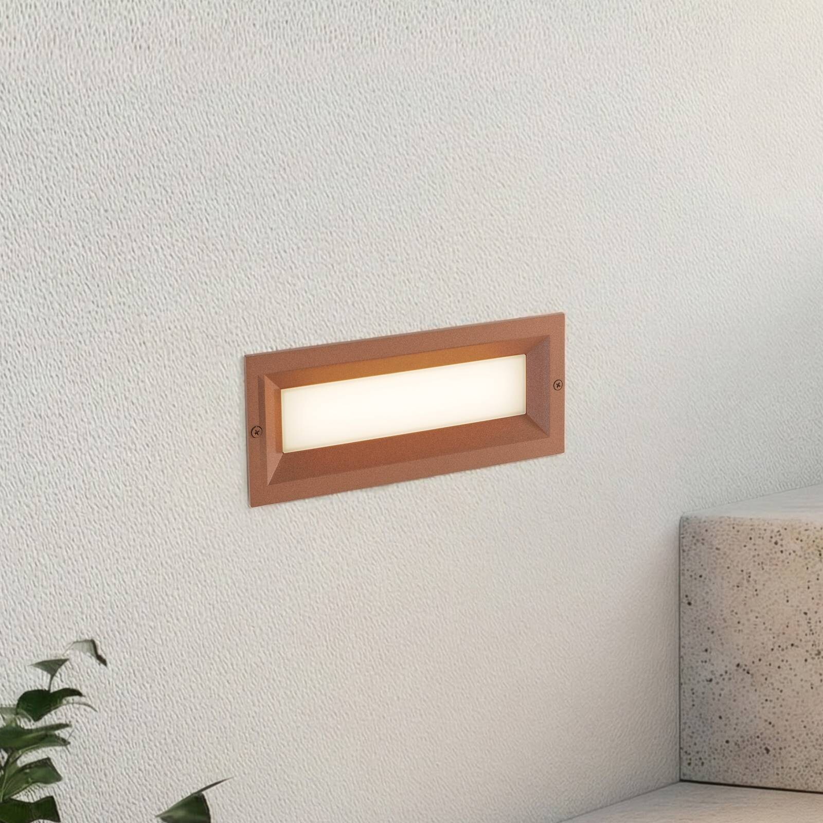 Lucande LED nástenné svietidlo Lachlain, hrdzavé, 25 cm, IP65