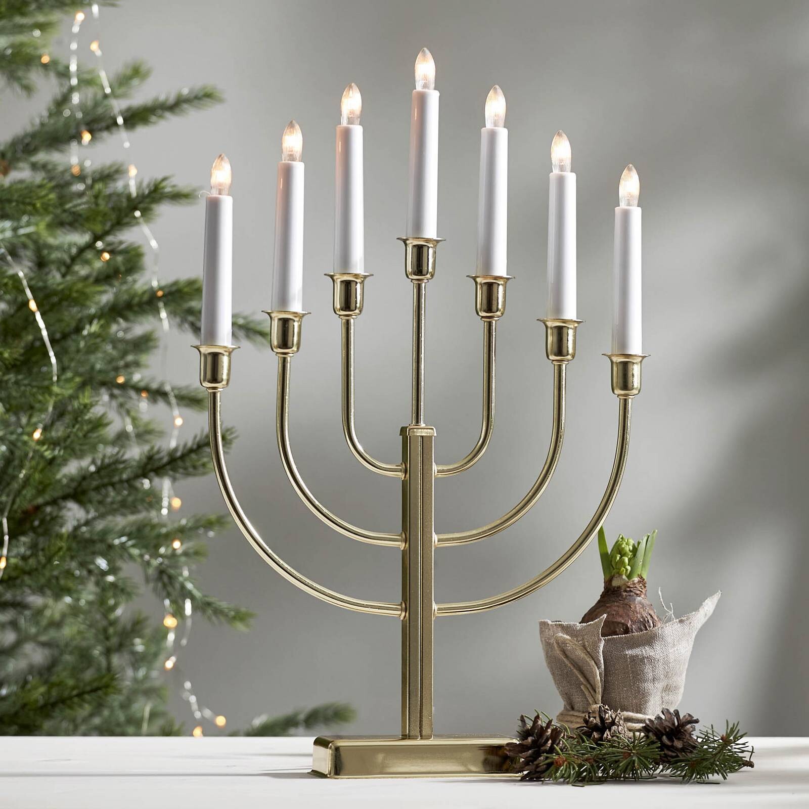 Sviečnik Kristina, výška 47 cm, E10 LED, 7-pl, kov