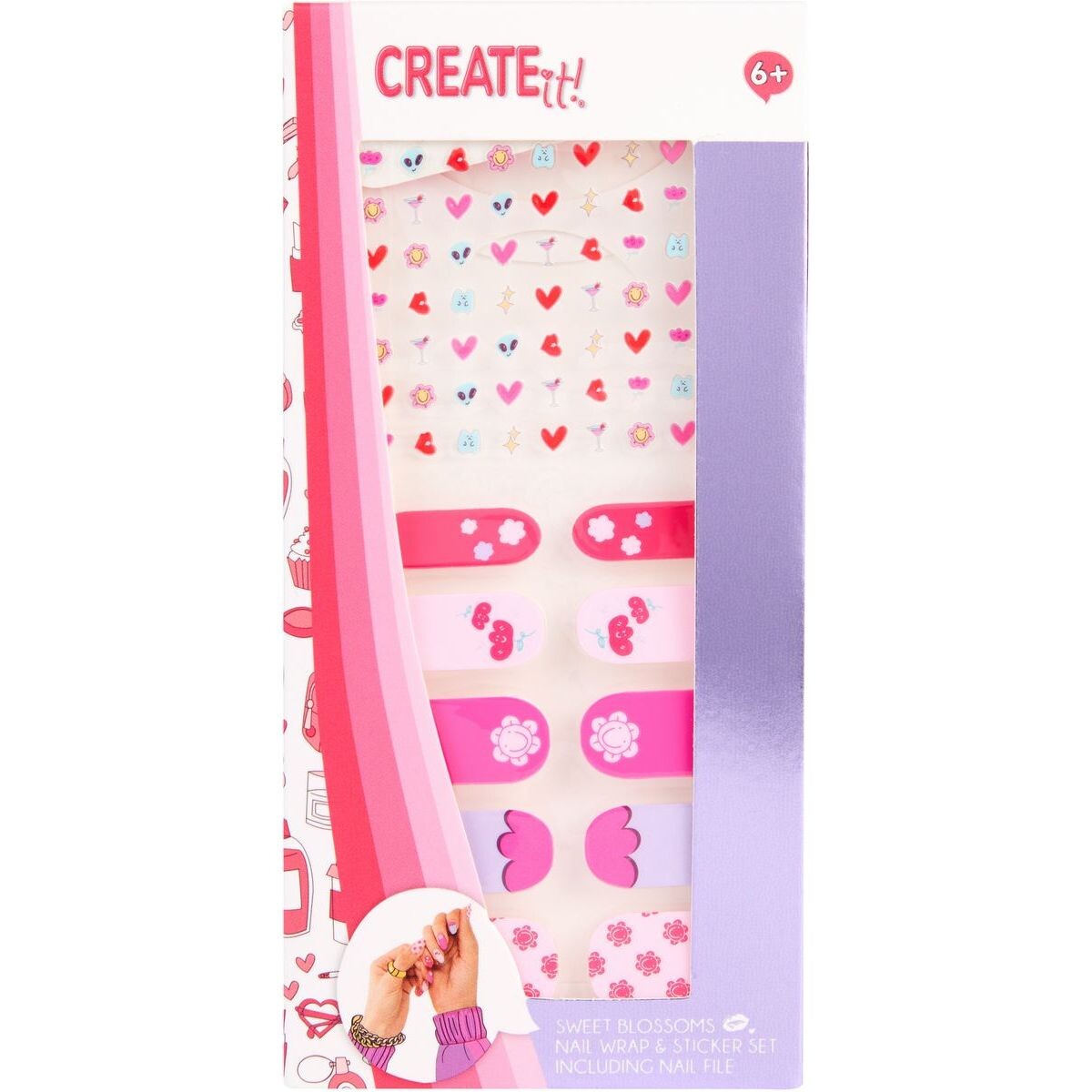 Alltoys Canenco Nálepky na nechty + 4 pilníky Create it!